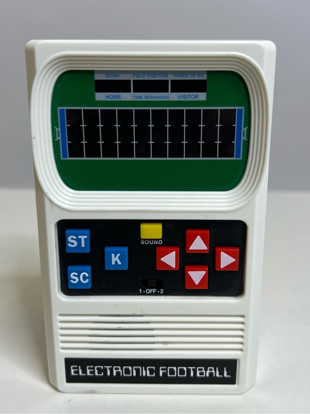Mattel Electronic Football Handheld Game - White with Red & Blue Buttons
